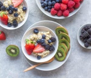 bowl of porridge with fruit
