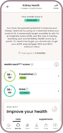 Kidney health home blood test - HealthCoach focus where it counts