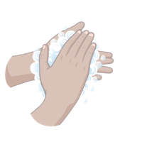 Washing hands with soap before collecting a stool sample for an at-home gut health microbiome test.