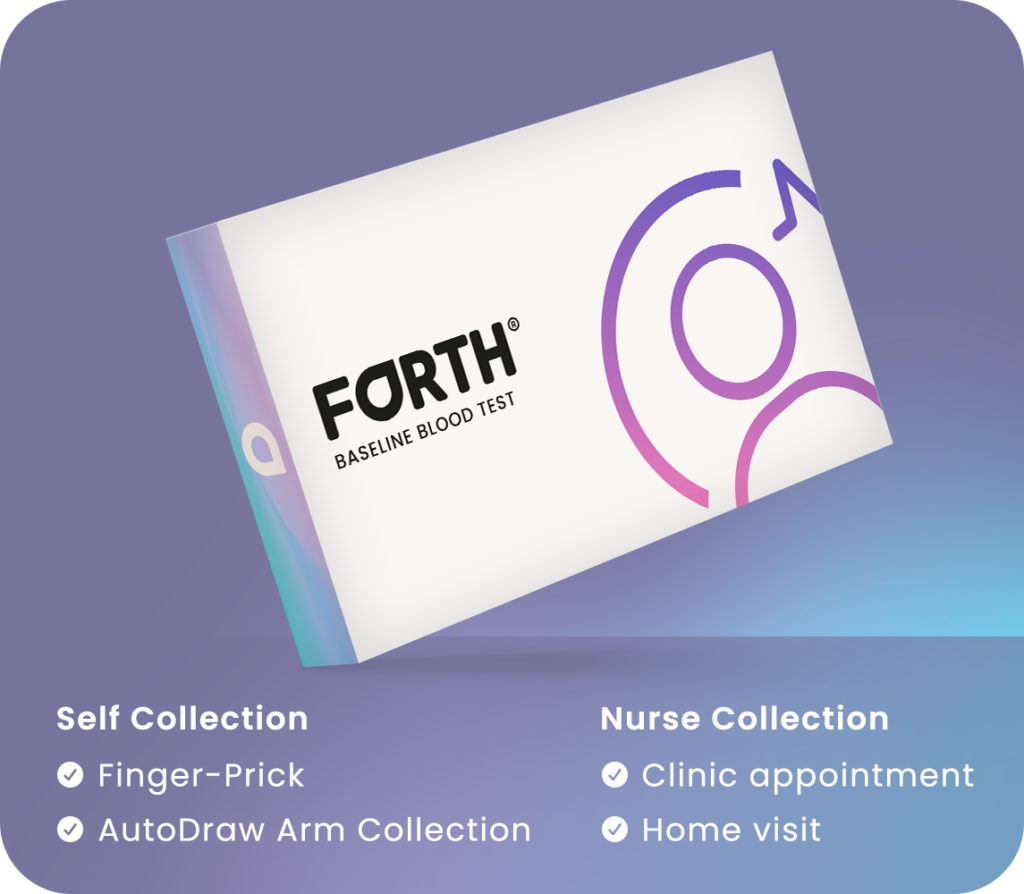 Forth Baseline Blood Test home test kit box for a general health and wellness check