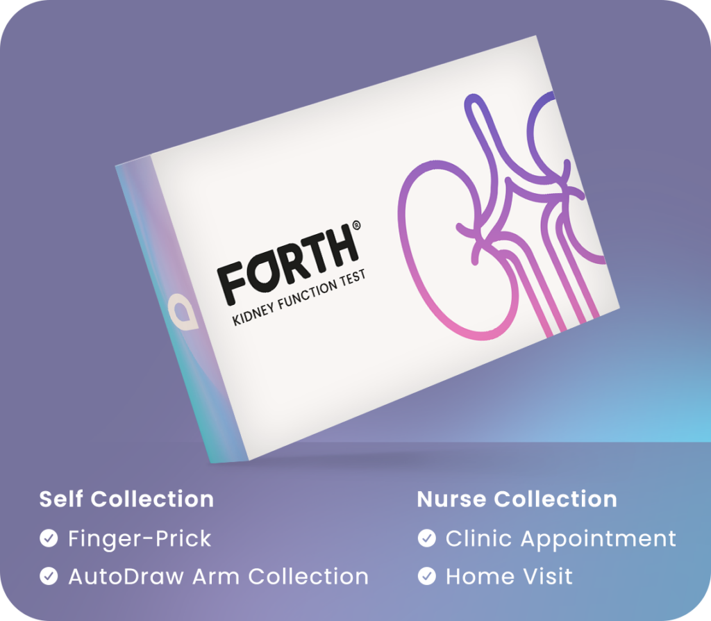 Forth Kidney Function Test home blood test kit box for checking kidney health